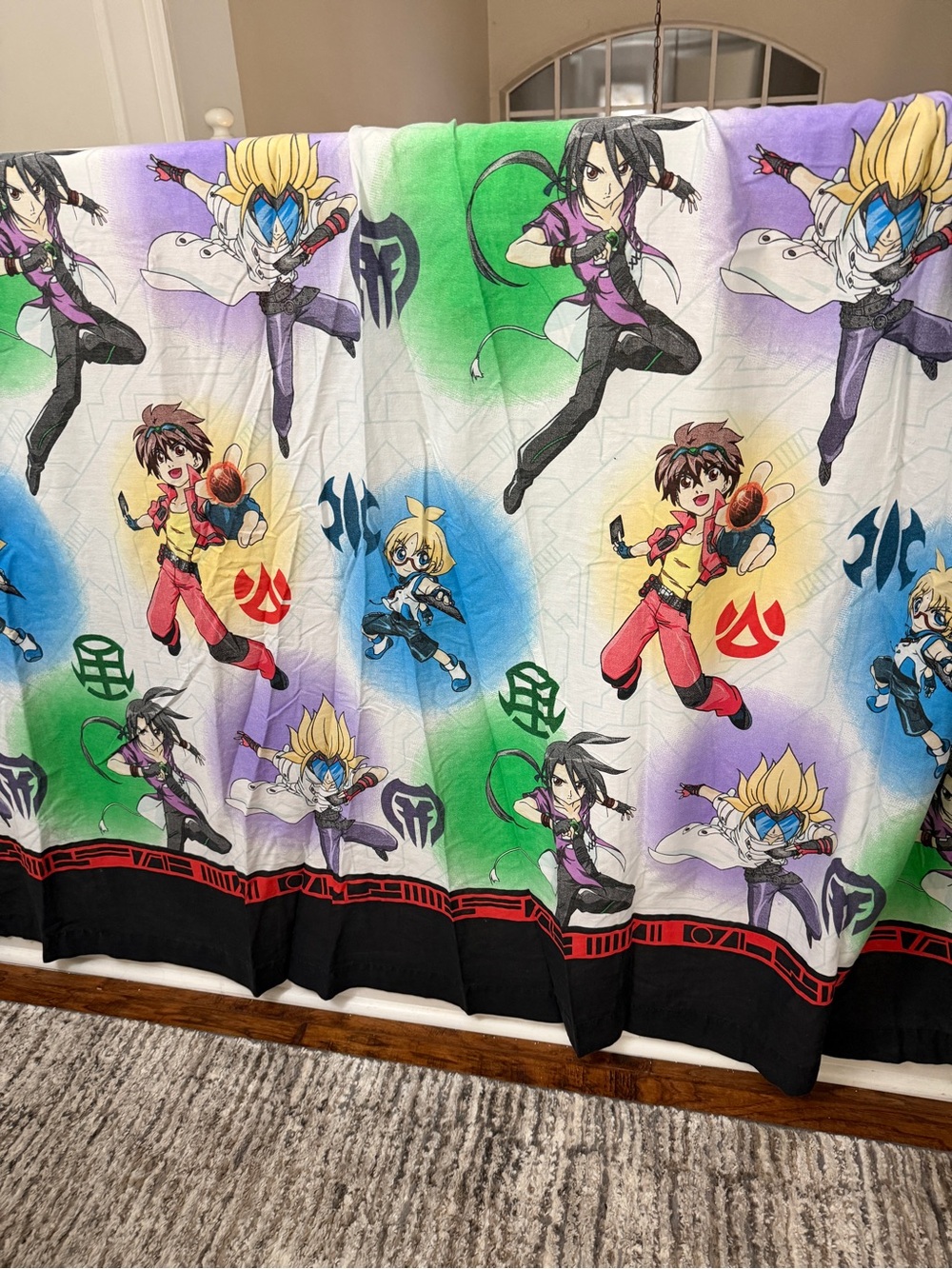 Anime Full Size flat Sheet Bakugen Brawlers Colorful Cartoon Battle Boys Cotton